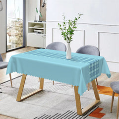 Aperturee - Modern Splicing Green Checkered Rectangle Tablecloth