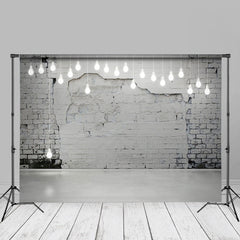 Aperturee - Modern White Brick Wall Light Photoshoot Backdrop