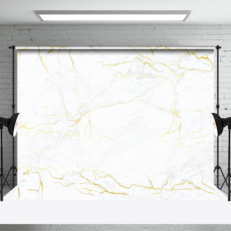 Aperturee - Modern White Gold Marble Texture Backdrop For Photo