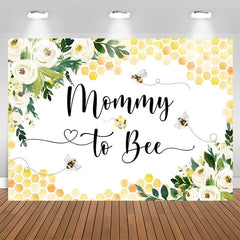 Aperturee - Mommy To Bee Lovely Heart Flower Baby Shower Backdrop