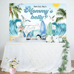 Aperturee - Mommys Belly Beach Summer Gender Reveal Backdrop