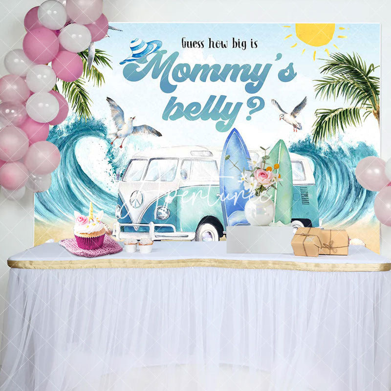 Aperturee - Mommys Belly Beach Summer Gender Reveal Backdrop