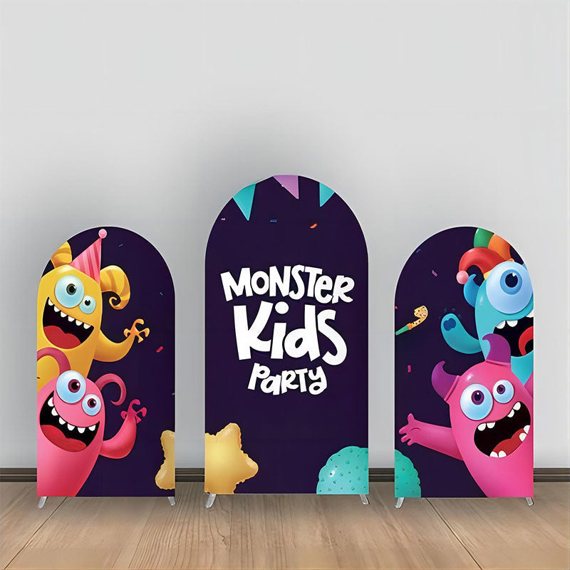 Aperturee - Monster Kids Cartoon Arch Backdrop Kit For Party