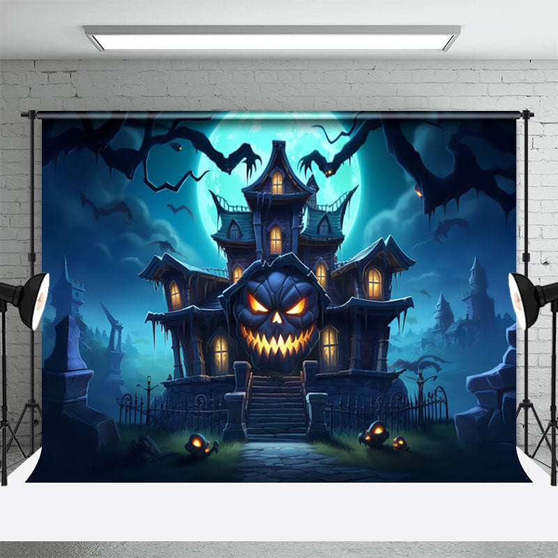 Aperturee - Moon Haunted House Halloween Photography Backdrop