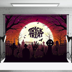 Aperturee - Moon Night Trick Or Treat Cemetery Halloween Backdrop