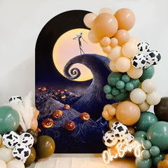 Aperturee - Moon Nightmare Helloween Double Sided Arch Backdrop