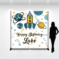 Aperturee - Moon Star White Galaxy Custom Name Birthday Backdrop