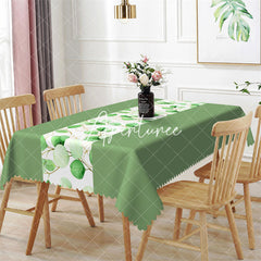 Aperturee - Morandi Green Leaves Branch Spring Dining Tablecloth