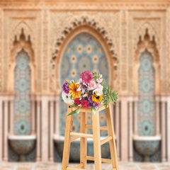 Aperturee - Moroccan Mosque Fountain Architecture Photo Backdrop