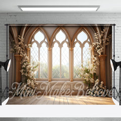 Aperturee - Moslem Window Floral Plants Photography Backdrop