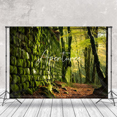 Aperturee - Moss Stone Wall Soil Forest Photography Backdrop