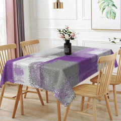 Aperturee - Mottled Purple Grey Texture Rectangle Tablecloth