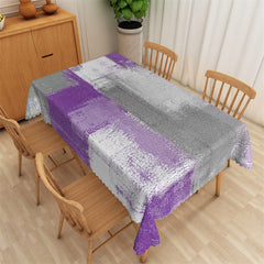 Aperturee - Mottled Purple Grey Texture Rectangle Tablecloth