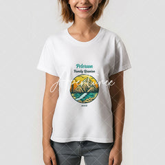 Aperturee - Mountain Lake River Retro Family Reunion T-Shirt