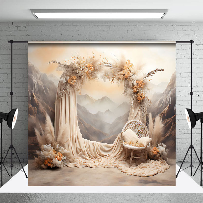 Aperturee - Mountain Wall Arch Curtain Boho Wedding Backdrop