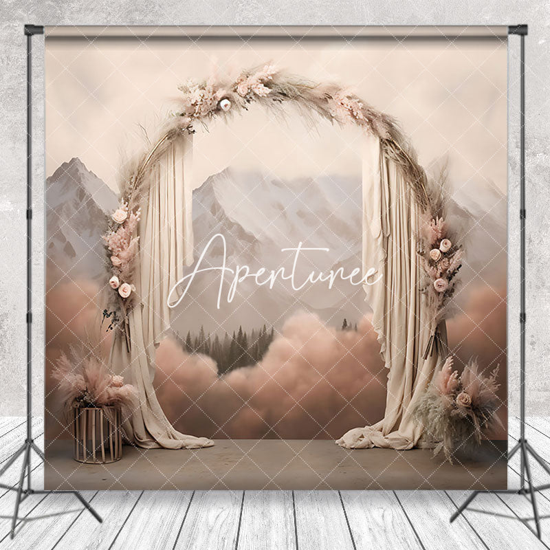 Aperturee - Mountain Wall Boho Arch Garland Wedding Backdrop