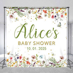 Aperturee - Multicolor Bloom Flowers Custom Baby Shower Backdrop