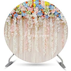 Aperturee - Multicolor Pretty Flowers Round Backdrop For Wedding