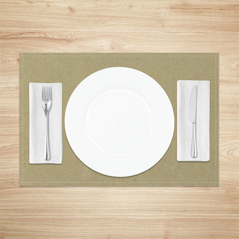 Aperturee - Mung Bean Color Cloth Set Of 4 Placemats For Dinner