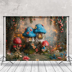 Aperturee - Mushroom House Flower Spring Backdrop For Photograph