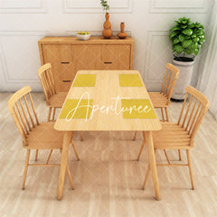 Aperturee - Mustard Yellow Solid Color Fabric Set Of 4 Placemats