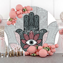 Aperturee - Mysterious Boho Hamsa Hand Round Birthday Backdrop