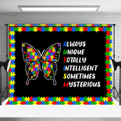 Aperturee - Mysterious Puzzle Butterfly Black Autism Backdrop