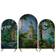 Aperturee Mystery Forest Castle Theme Birthday Arch Backdrop Kit