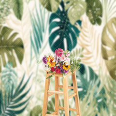 Aperturee - Natural Monstera Spring Backdrop For Photo Booth