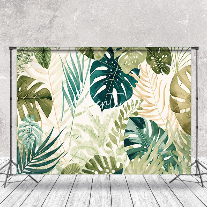 Aperturee - Natural Monstera Spring Backdrop For Photo Booth