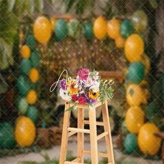 Aperturee - Natural Plant Balloon Car Summer Cake Smash Backdrop