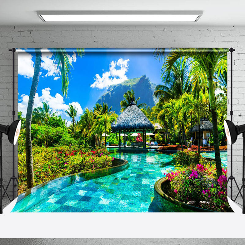 Aperturee - Natural Summer Swimming Pool Photography Backdrop