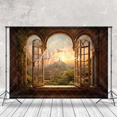 Aperturee - Natural Wild Mountain Forest Window Photo Backdrop