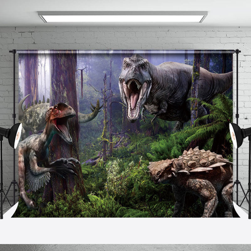 Aperturee - Nature Forest Jurassic Dinosaur Photography Backdrop