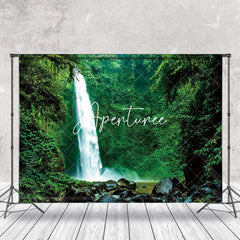 Aperturee - Nature Green Forest Waterfall Spring Photo Backdrop