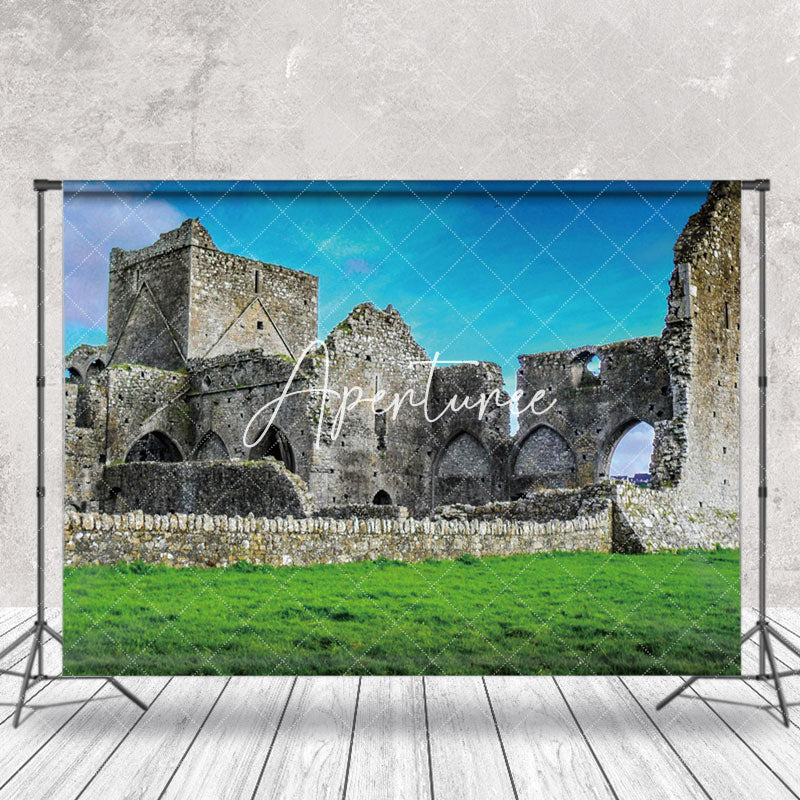 Aperturee - Nature Lawn Hore Abbey Ruins Photo Booth Backdrop