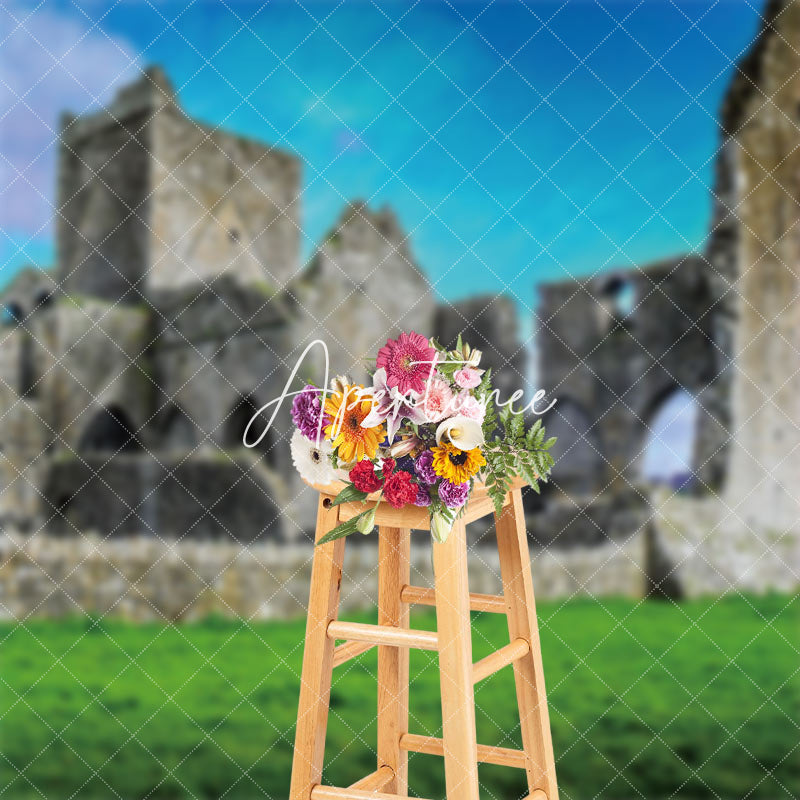 Aperturee - Nature Lawn Hore Abbey Ruins Photo Booth Backdrop