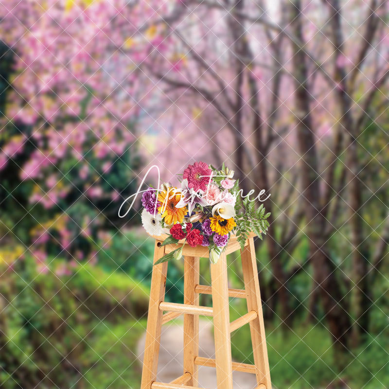 Aperturee - Nature Plant Pink Floral Trees Spring Photo Backdrop