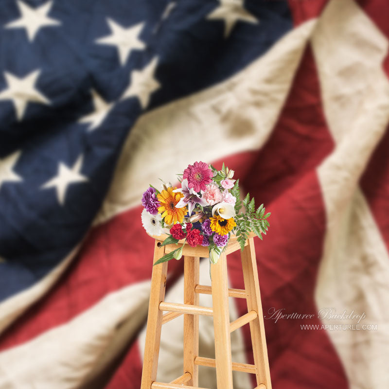 Aperturee - Nature USA Flag Happy Independence Day Backdrop