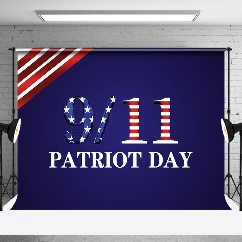 Aperturee - Navy Blue American Flag 911 Patriot Day Backdrop