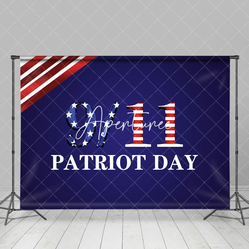 Aperturee - Navy Blue American Flag 911 Patriot Day Backdrop