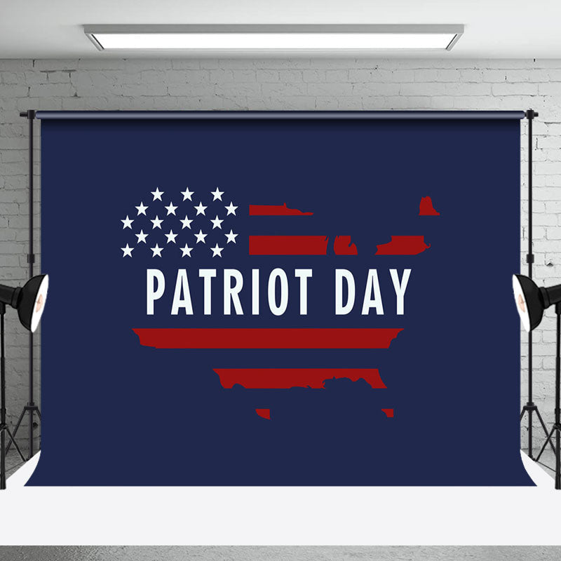 Aperturee - Navy Blue Retro American Flag Patriot Day Backdrop