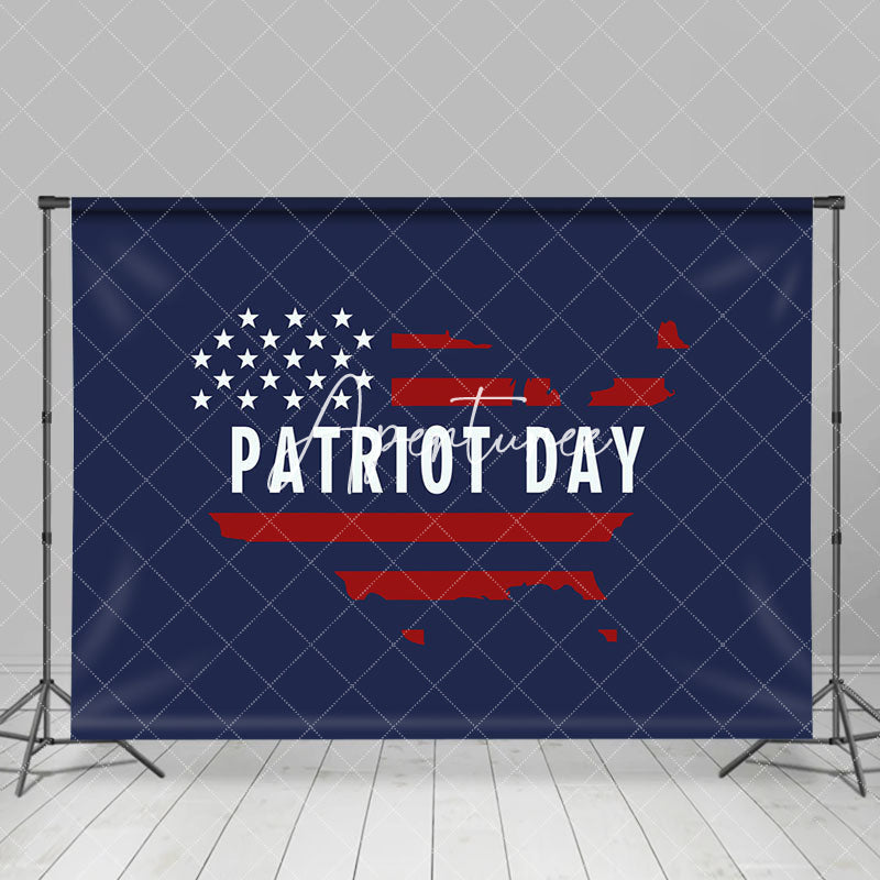 Aperturee - Navy Blue Retro American Flag Patriot Day Backdrop