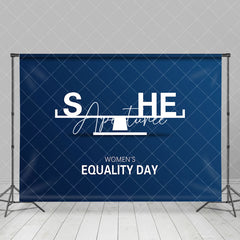 Aperturee - Navy Blue White Balance Womens Equality Day Backdrop