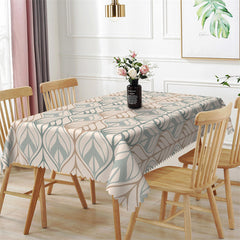 Aperturee - Neatly Arranged Leaves Pattern Rectangle Tablecloth