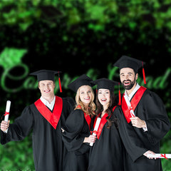 Aperturee - Neon Green Glitter Black Congrats Grad Photo Backdrop