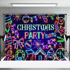 Aperturee - Neon Light Brick Wall Backdrop For Christmas Party