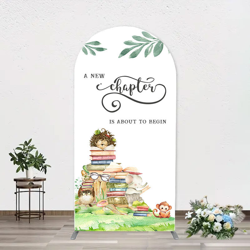 Aperturee - New Chapter Books Animals Arch Baby Shower Backdrop