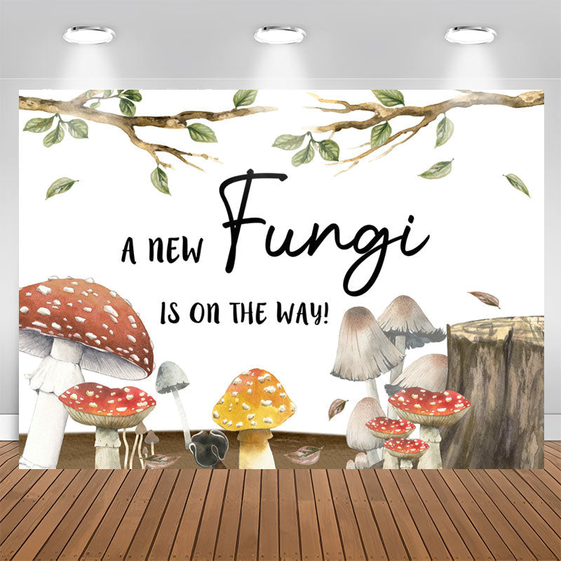 Aperturee - New Fungi Is On The Way Gender Reveal Baby Shower Backdrop