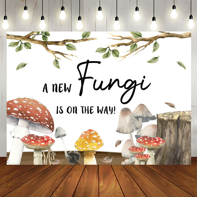 Aperturee - New Fungi Is On The Way Gender Reveal Baby Shower Backdrop